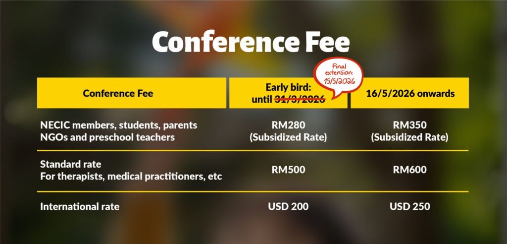 Table of fee schedule with 3 tiers and early bird rate extended to 15 May 
